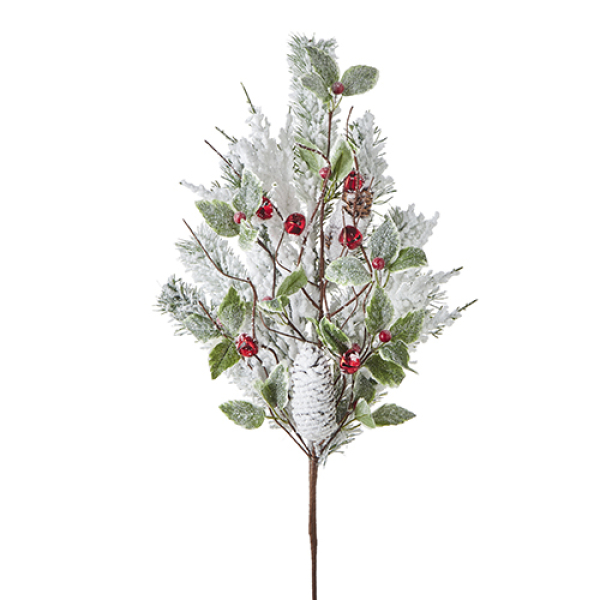 28" ICED HOLLY AND JINGLE BELL