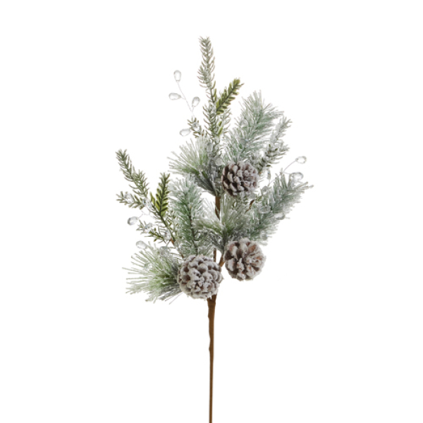 24.5" ICED PINE AND PINECONE SPR