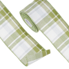 4" X 10 YDS GREEN PLAID WIRED RIB