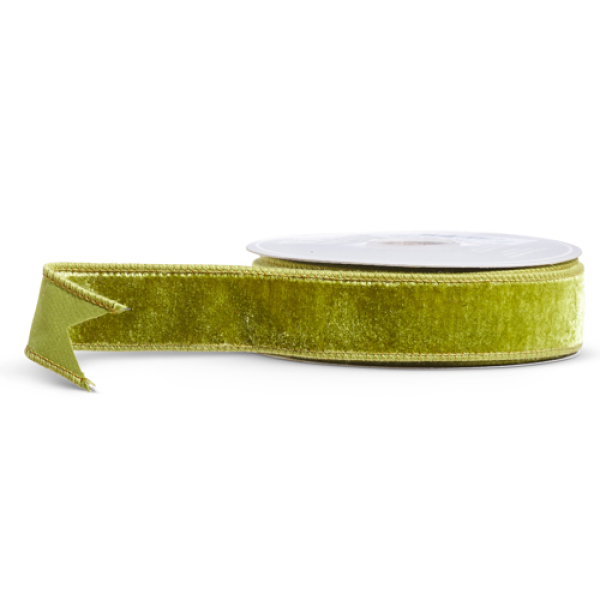 1.5" X 10 YDS APPLE GREEN VEL