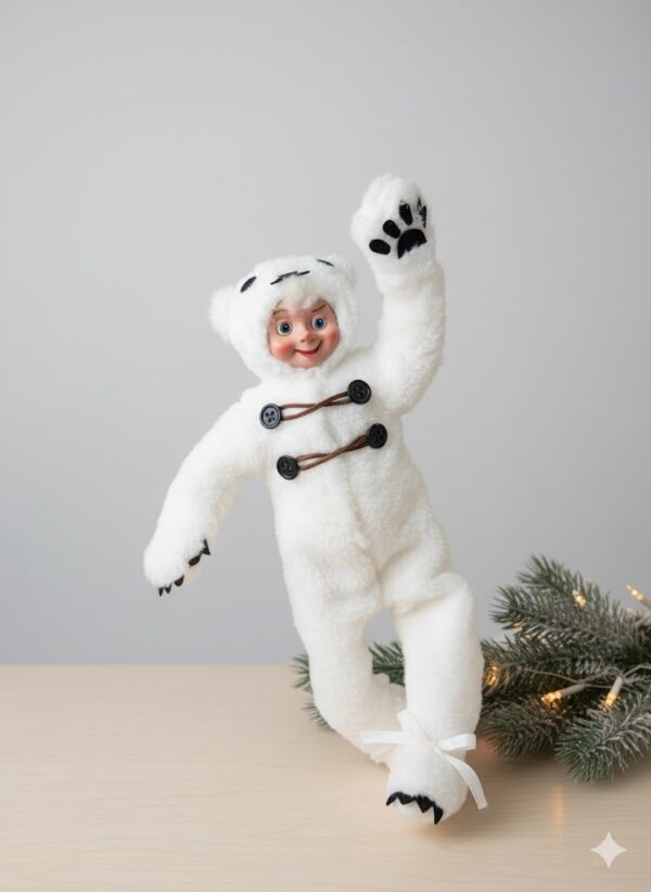 "SB" 16" POLAR BEAR POSABLE ELF