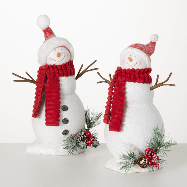pr2830 HAPPY SNOWMAN FIGURE | Set of 2