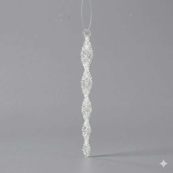 13" swirl icicle bead ornclass 3asst