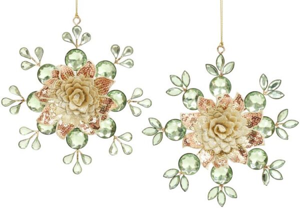 MARK ROBERTS  JWLD SNOWFLAKES ORN 5"A2