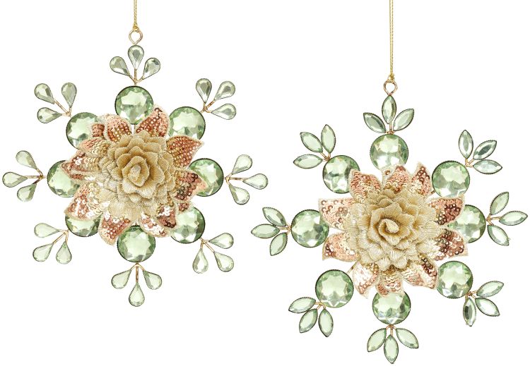 MARK ROBERTS  JWLD SNOWFLAKES ORN 5"A2
