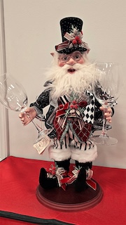 MARK ROBERTS  ELF W/WINEGLASSES 20"