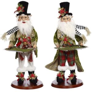 MARK ROBERTS  ELVES W/PLATTER 19.5'' , set of 2