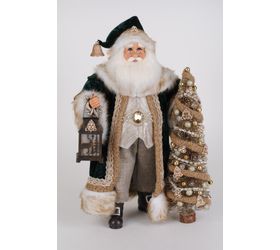Karen Didion Lighted Emerald Woods Santa