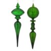 Green Glass Opaque Finial Ornament | Set of 2 | Size: 12"
