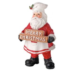 MTX66198 7.5" RESIN "MERRY CHRISTMAS" CHEF SANTA