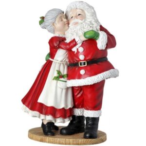 MTX68386 12"RESIN MRS CLAUS KISSING SANTA