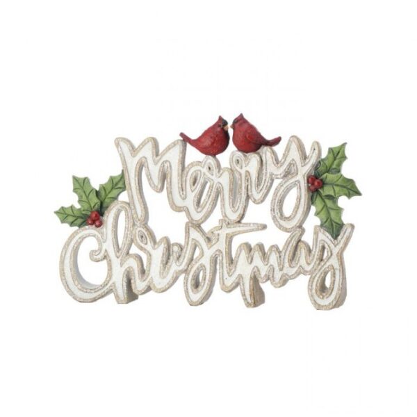 Resin Holly Merry Christmas Table PC | Size:12"