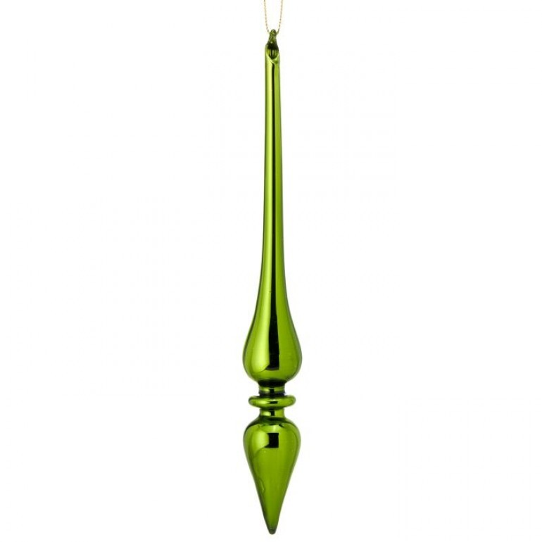 SHINY GLASS FINIAL ORNAMENT | 9in