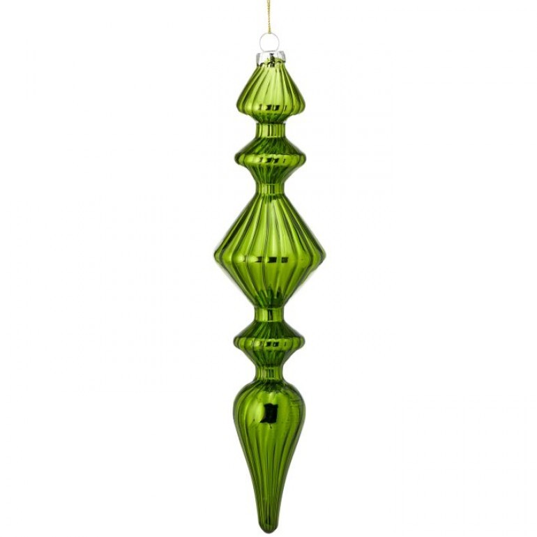 SHINY GLASS FINIAL ORNAMENT | 9.5in