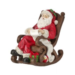 MTX73036 11" RESIN SANTA IN ROCKER W/LIST