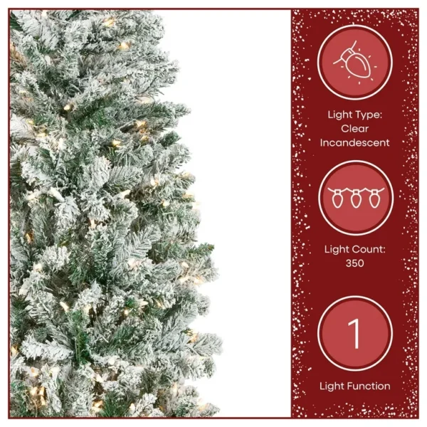 7.5ft pre lit national tree acacia pencil slim flocked tree