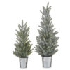 RAZ Potted Glitter Tree in Galvanized Bucket 17"