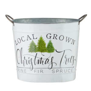 14" Local Grown Christmas Trees Handled Bucket