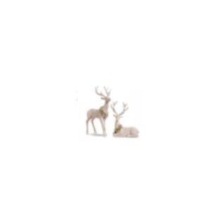 RAZ White Deer with Wreath 17"
