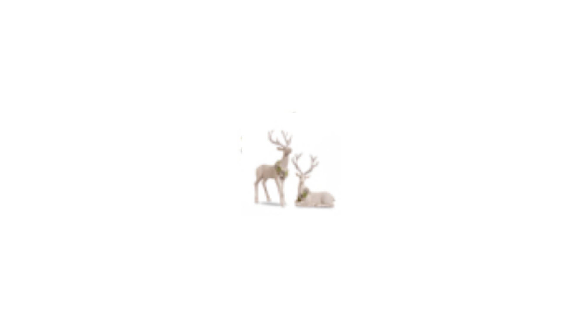 RAZ White Deer with Wreath 17"