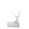 White Laying Deer with Holly Wreath 29"