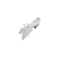 8" Clip-On White Bird Ornament