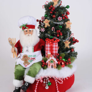 Karen Didion Lighted Gingerbread Santa Bag