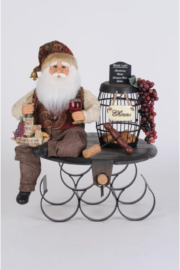 Karen Didion 5 Bottle Wine Holder Santa