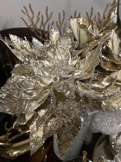 Gold Poinsetta Spray