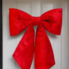 24" RED WIRED OUTDOOR PADDED VELVET BOW