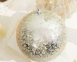 MTX62935 6" ICED METALLIC BALL ORNAMENT