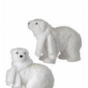 13.5" FAUX FUR POLOR BEAR W/SCARF 2/AST