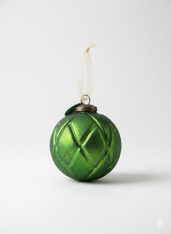 GLS RIBBED FOREST BALL ORNAMENT