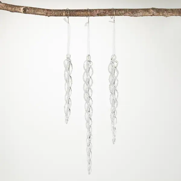 TWIST ICICLED ORNAMENT | Set of 2