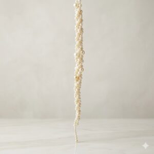 17" white string pearl ornament