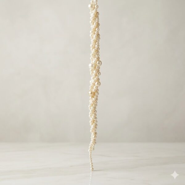 17" white string pearl ornament
