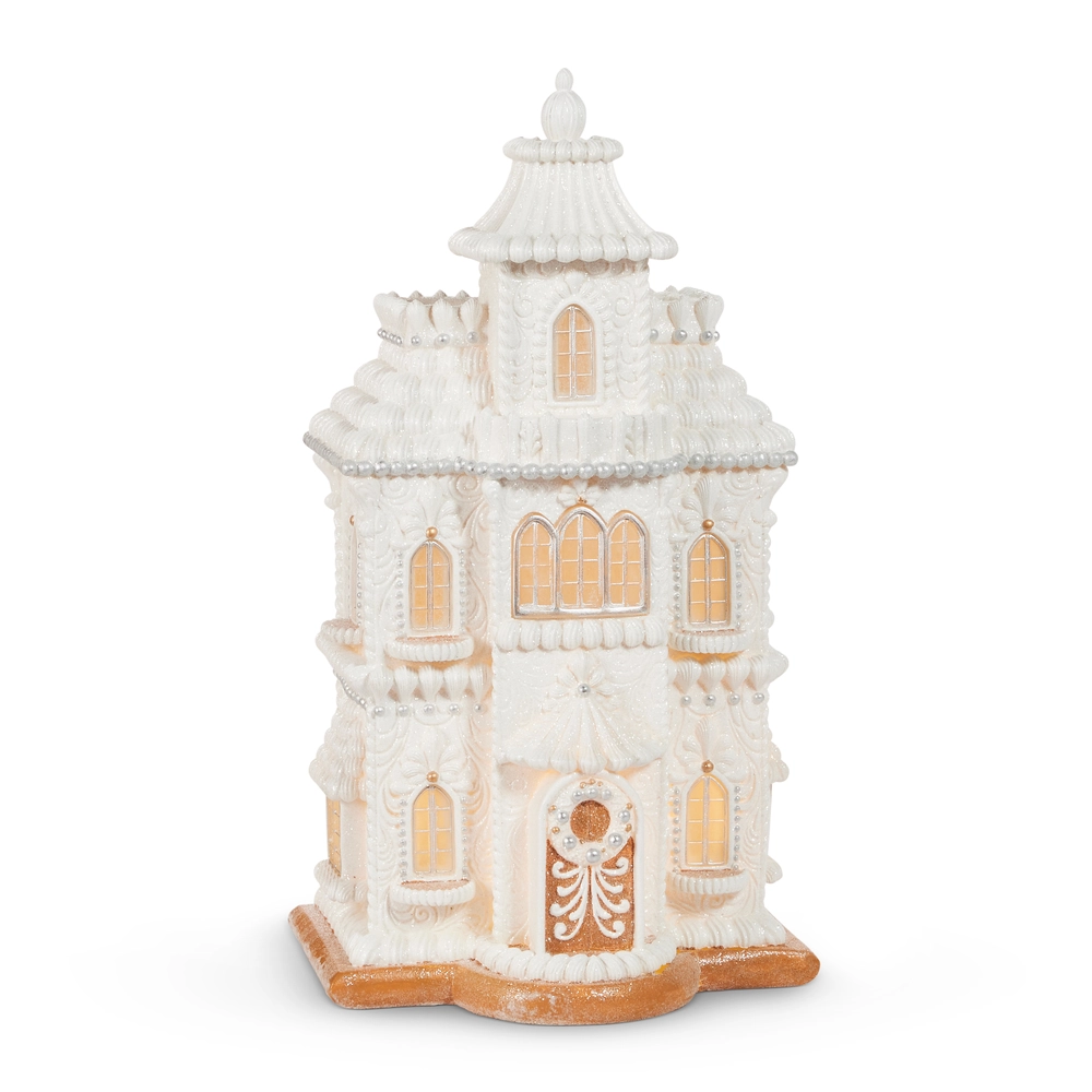 RAZ White Gingerbread Mansion