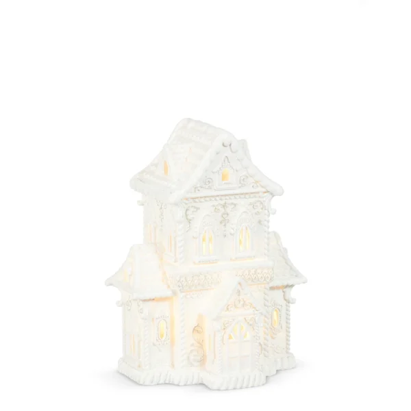 RAZ Lighted White House with Pearls