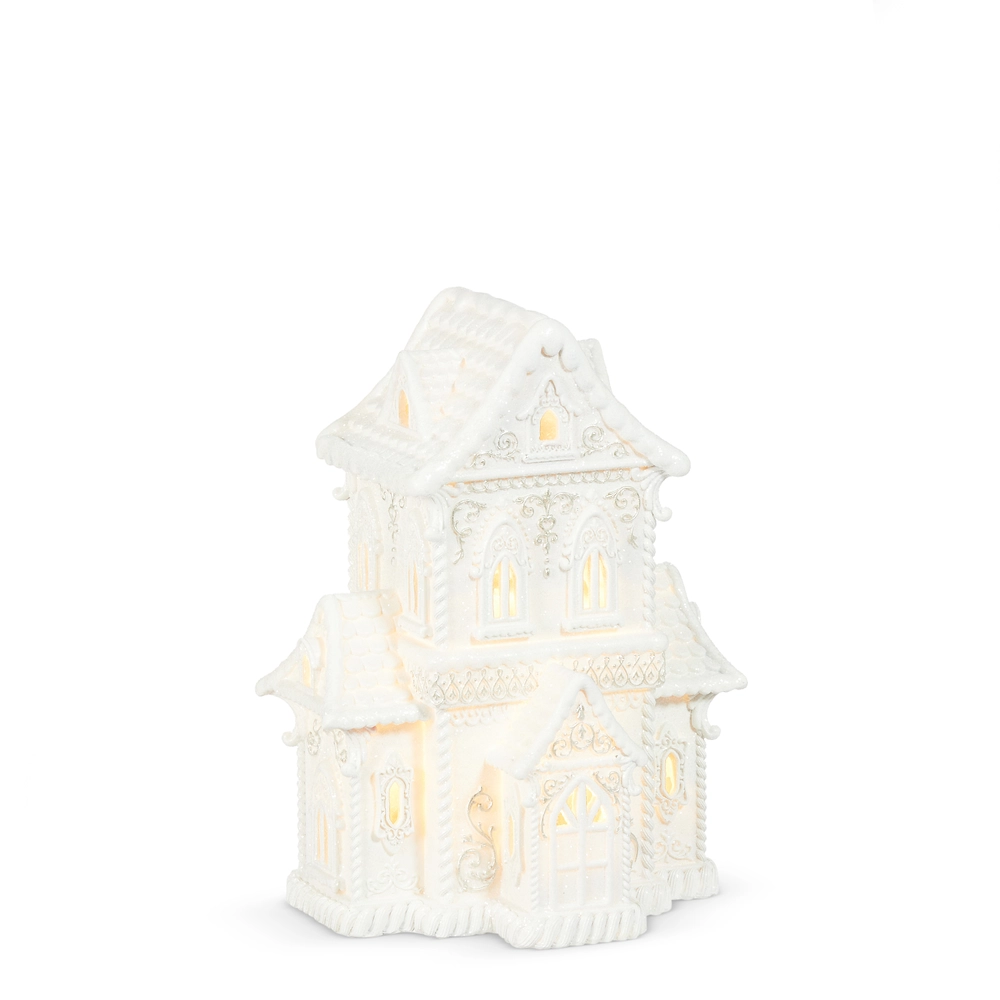 RAZ Lighted White House with Pearls