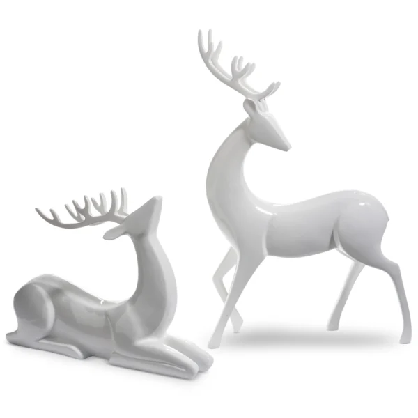 RAZ White Modern Deer | 21.5"