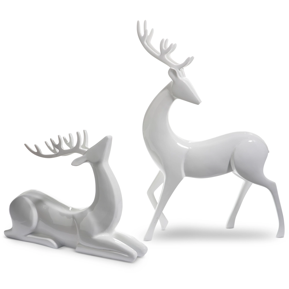 RAZ White Modern Deer | 21.5"