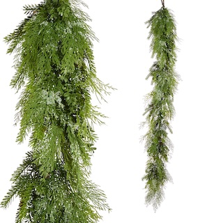 RAZ Iced Mixed Greenery Garland