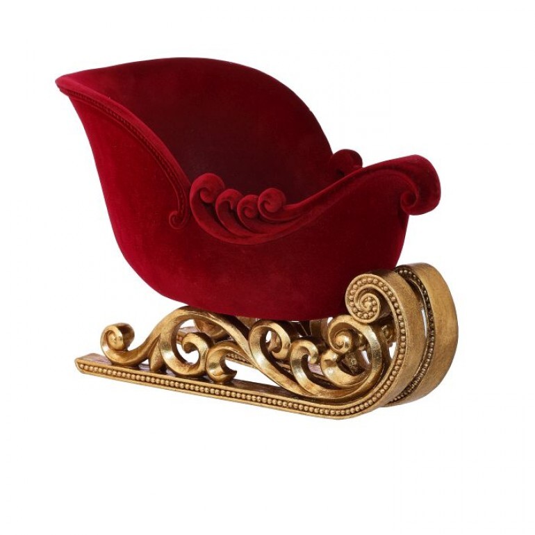 12" RESIN FLOCKED SLEIGH