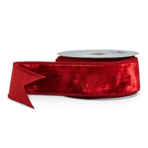 RAZ Deep Red Velvet Wired Ribbon | 2.5" X 10 Yds