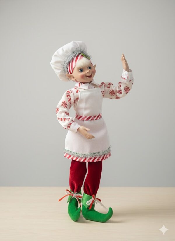 img_8467 Jolly Candy Cane Chef Elf Christmas Decoration