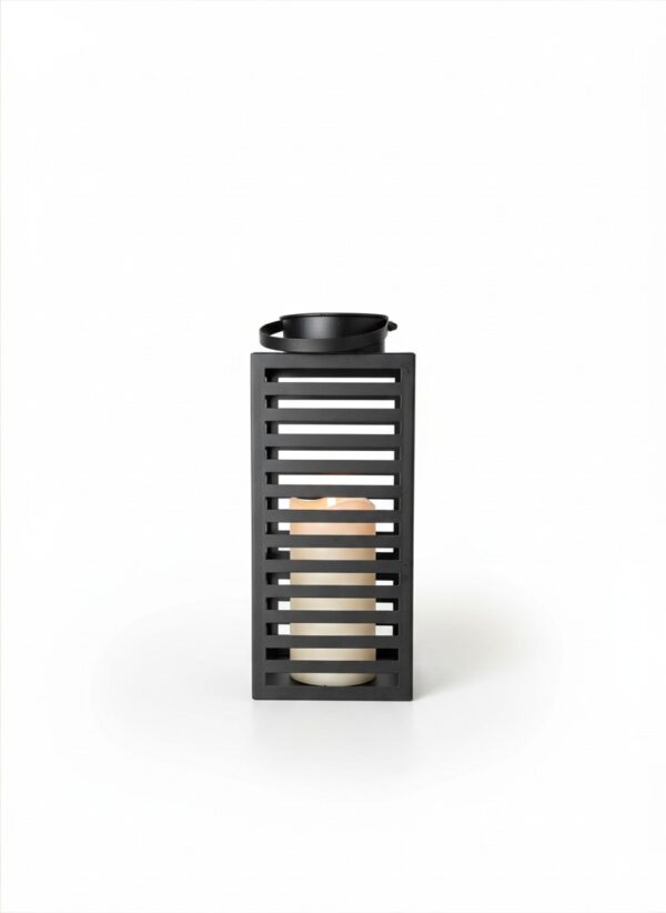 12" Midnight Slatted Lantern